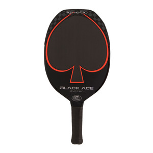 ProKennex Kinetic Black Ace Ovation Middleweight Paddle featuring a toray carbon face, polypro honeycomb core, and small grip