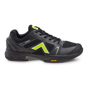 Tyrol Men's Drive V Court Shoe offered in sizes 7-12, 13, and 14. Shown in color option Black/Lime